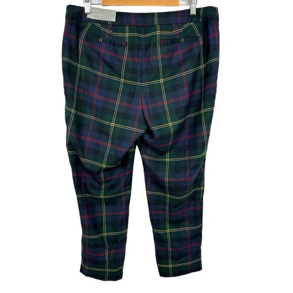 Talbots Plaid Hampshire Straight Leg Ankle Pants Wool Blend New Size 14P - Picture 7 of 16